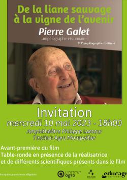 Pierre Galet, affiche "de la ligne sauvage à la vigne de l'avenir", 10 mai 2023